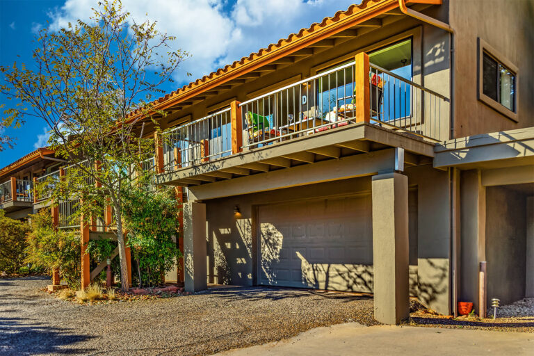 Uptown View Villas garage and private patio
